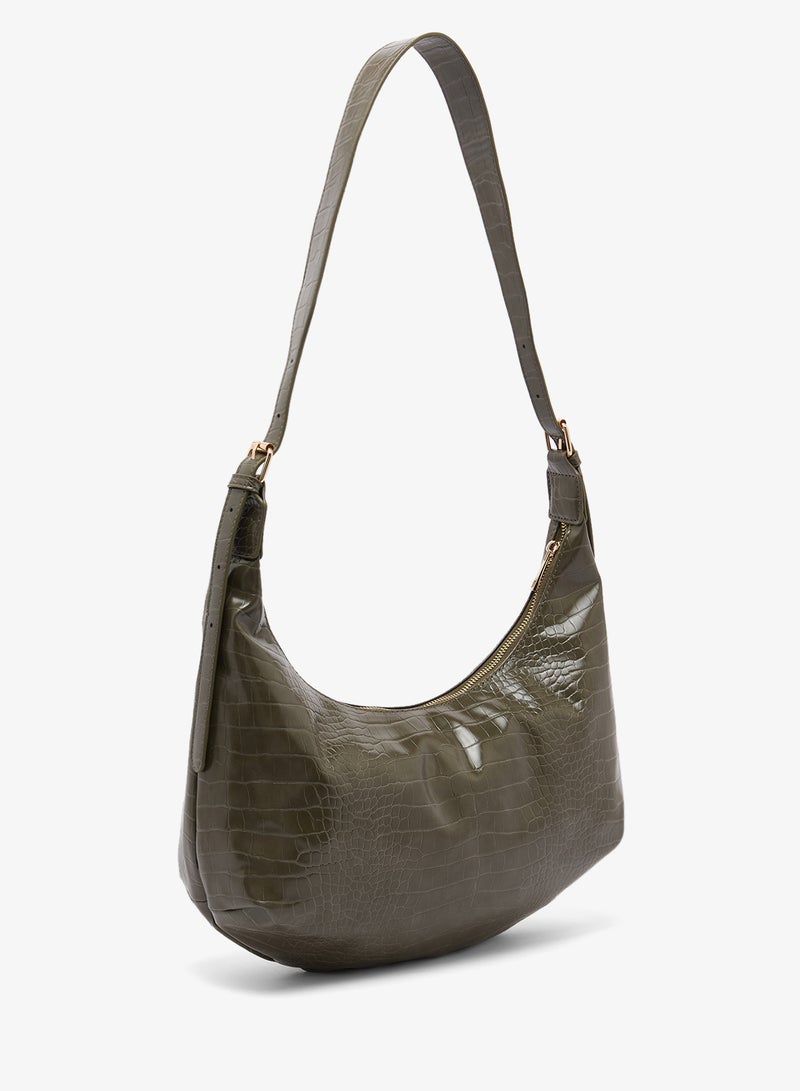 GLAMOROUS Croc Slouch Shoulder Bag - Image 2